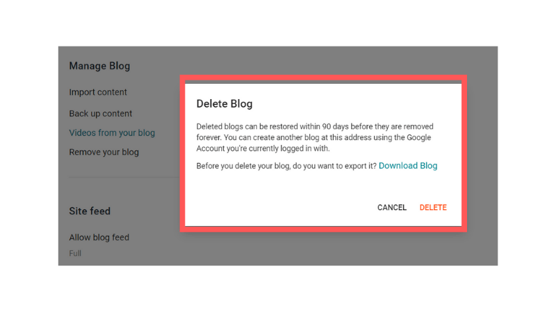 Delete Your Blog on Blogger